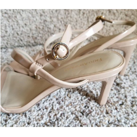 Enzo Angiolini Heels Strappy Ankle Strap Sandals Sandira Nude Leather SZ 9 - Picture 10 of 14